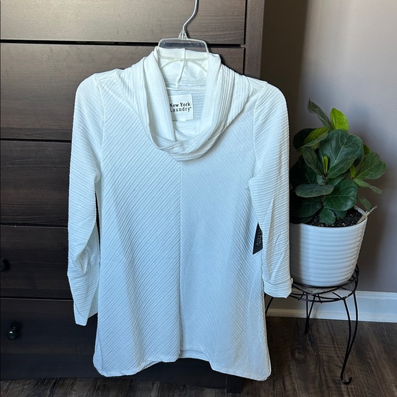 New York Laundry Tops - New York Laundry White Cowl Neck Top